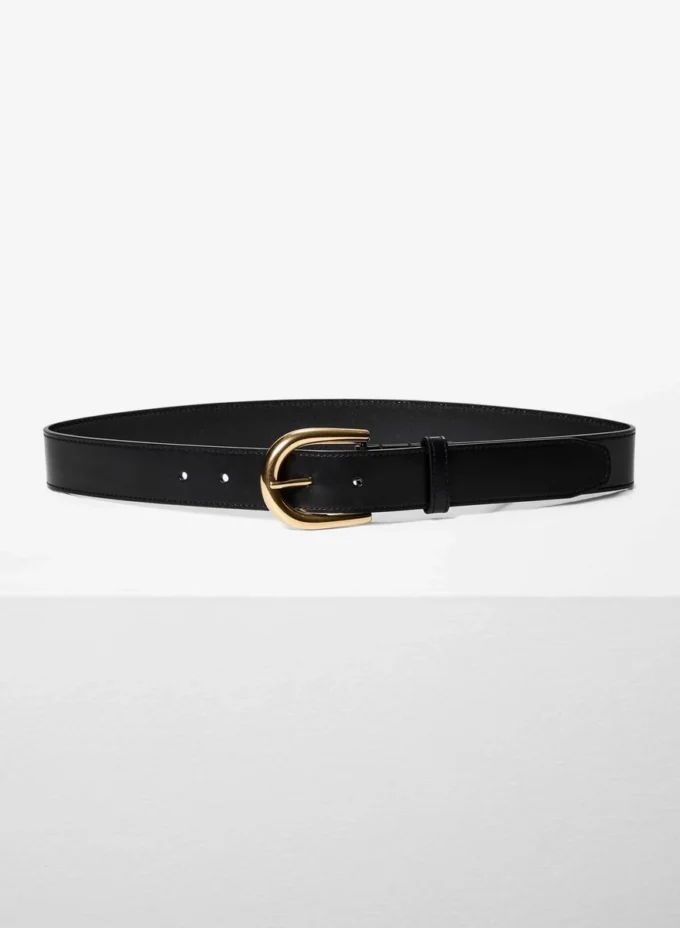 Accent Large ceinture en cuir et laiton massif