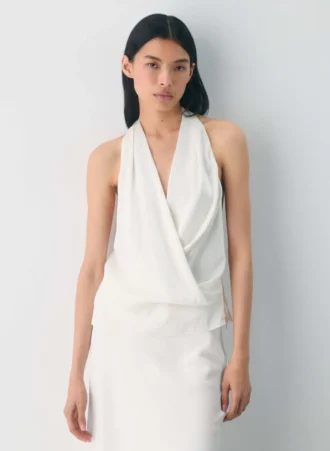 Blouse dos nu en satin Martini