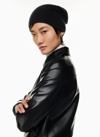 Bonnet ample en cachemire côtelé