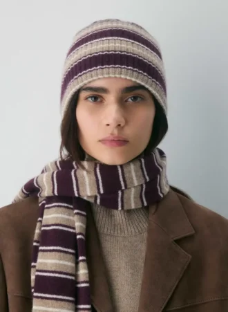 Bonnet en cachemire côtelé