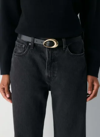Ceinture en cuir et laiton massif