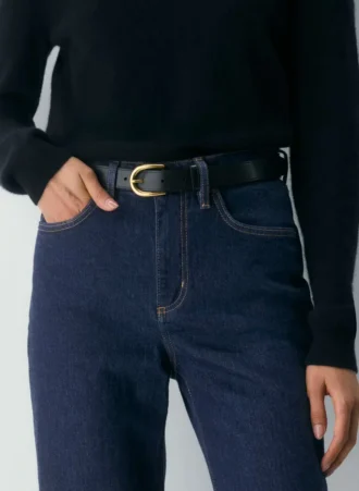 Ceinture en cuir et laiton massif