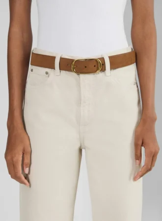 Ceinture en cuir suédé Halo Solid Brass