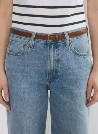 Ceinture fine en cuir et laiton massif Essential