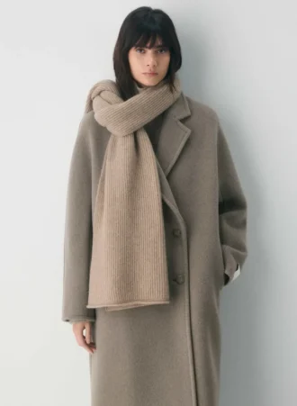 Écharpe côtelée en cachemire