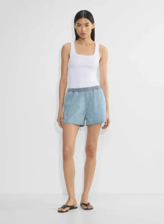 Denim Forum Le short en denim taille basse ultra-doux des années 90
