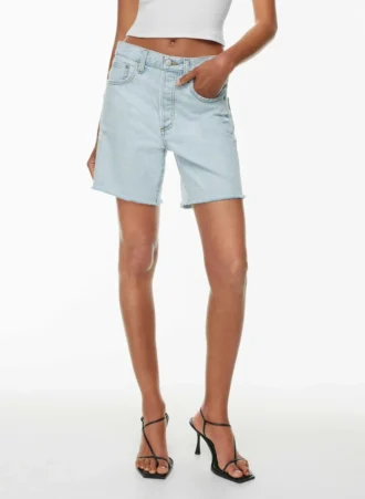 Denim Forum Le short en denim taille haute mi-cuisse Yoko