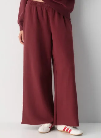 Pantalon palazzo oversize en molleton confortable à taille basse